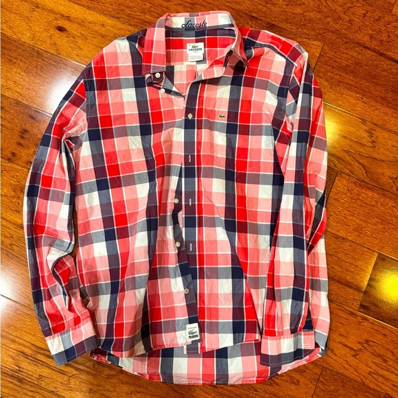 vintage lacoste plaid button down - Picture 1 of 4